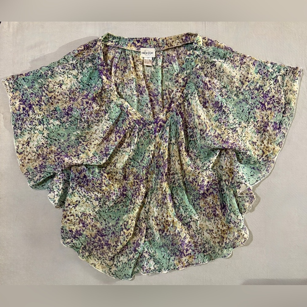 Plus Size 3X Flowy Boho Blouse Floral Lightweight Top Women’s